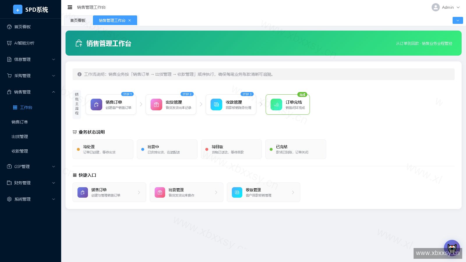 销售管理工作台:销售订单到出货的作业动线